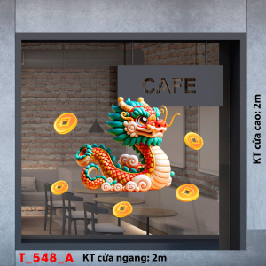 Decal dán tường Tết xuân-Tết 548A Rồng xuân Decal dán tường Tết xuân-Tết 548A Rồng xuân