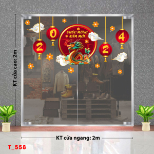Decal dán tường Tết xuân-tết 558 Decal dán tường Tết xuân-tết 558