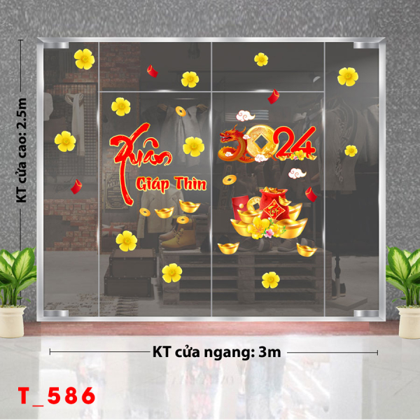 Decal dán tường Tết xuân-Tết 586 Decal dán tường Tết xuân-Tết 586