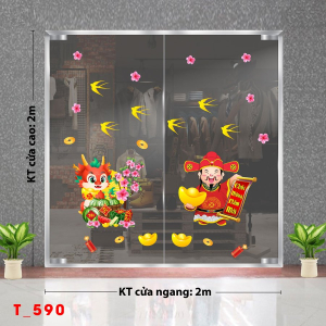Decal dán tường Tết xuân-Tết 590 Decal dán tường Tết xuân-Tết 590