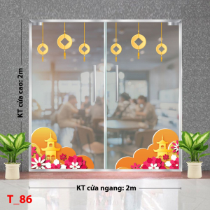 Decal dán tường Tết xuân-Tết 86