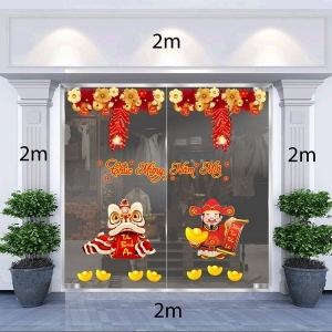 Decal dán tường Tết xuân-Thần tài, lân rồng đón xuân Decal dán tường Tết xuân-Thần tài, lân rồng đón xuân