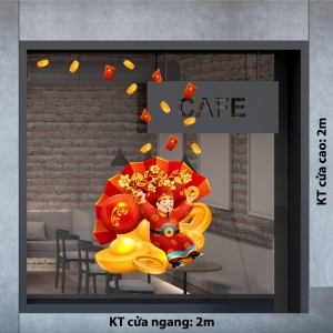 Decal dán tường Tết xuân-Thần tài tài lộc Decal dán tường Tết xuân-Thần tài tài lộc