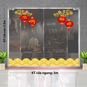 Decal dán tường Tết xuân-Tiền vàng và đèn lồng xuân Decal dán tường Tết xuân-Tiền vàng và đèn lồng xuân