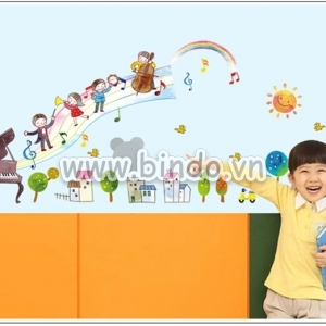 Decal dán tường Decal chủ đề Thành phố âm nhạc Decal dán tường Decal chủ đề Thành phố âm nhạc