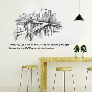 Decal dán tường Decal dán tường thành phố hiện đại, có sẵn keo, dán quán cafe, sau dán 0,93 x 0,64 (m) (dài x rộng) ở TPHCM Decal dán tường Decal dán tường thành phố hiện đại, có sẵn keo, dán quán cafe, sau dán 0,93 x 0,64 (m) (dài x rộng) ở TPHCM