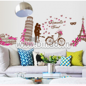 Decal dán tường Thành phố hoa hồng