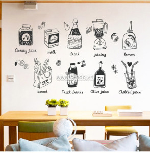 Decal dán tường Thức uống tổng hợp