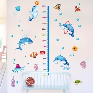Decal dán tường Decal dán tường thước đo chiều cao cá heo đại dương, dán theo sở thích, dán lớp học mầm non, tại TPHCM Decal dán tường Decal dán tường thước đo chiều cao cá heo đại dương, dán theo sở thích, dán lớp học mầm non, tại TPHCM