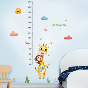 Decal dán tường Decal dán thước đo chiều cao hươu khỉ, chi tiết rời, dán phòng bé, tại TPHCM Decal dán tường Decal dán thước đo chiều cao hươu khỉ, chi tiết rời, dán phòng bé, tại TPHCM