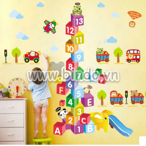 Decal dán tường Thước đo chữ số to