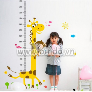 Decal dán tường Decal thước đo hươu dán tường đo chiều cao cho bé Decal dán tường Decal thước đo hươu dán tường đo chiều cao cho bé