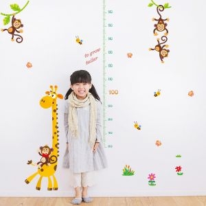 Decal dán tường Thước đo Hươu Khỉ 3