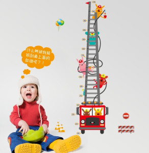 Decal dán tường Thước đo xe thang
