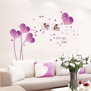 Decal dán tường Trái tim tím