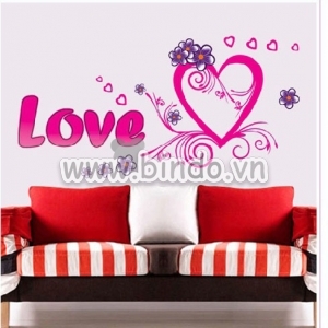 Decal dán tường Trái tim tình yêu