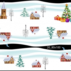 Decal dán tường Trang trí Noel chân tuyết 1 3m