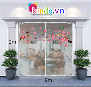 Decal dán tường Trang trí tết cành đào mùa xuân số 1 Decal dán tường Trang trí tết cành đào mùa xuân số 1