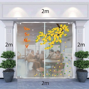 Decal dán tường Trang trí tết cành mai mùa xuân số 2 Decal dán tường Trang trí tết cành mai mùa xuân số 2