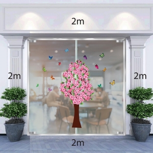 Decal dán tường Trang trí tết cây đào mùa xuân Decal dán tường Trang trí tết cây đào mùa xuân