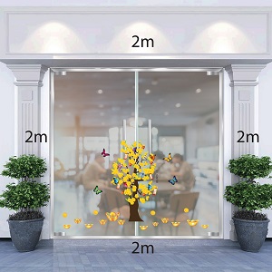Decal dán tường Tết Cây mai vàng mùa xuân Decal dán tường Tết Cây mai vàng mùa xuân