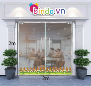 Decal dán tường Trang trí tết chân hàng rào cỏ Decal dán tường Trang trí tết chân hàng rào cỏ