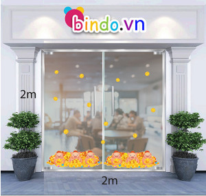 Decal dán tường Trang trí tết chân sáu chú heo vàng