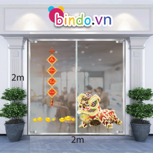 Decal dán tường Tết Lân Sư số 1 Decal dán tường Tết Lân Sư số 1