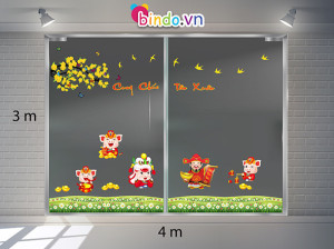 Decal dán tường Trang trí Tết Xuân Combo Số 1
