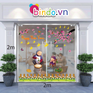 Decal dán tường Trang trí Tết Xuân Combo Số 22 Decal dán tường Trang trí Tết Xuân Combo Số 22
