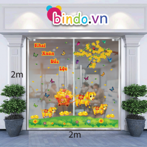 Decal dán tường Trang trí Tết Xuân Combo Số 34