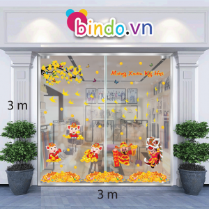 Decal dán tường Trang trí Tết Xuân Combo Số 38