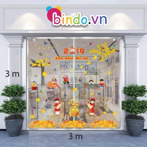 Decal dán tường Trang trí Tết Xuân Combo Số 40