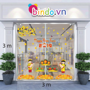 Decal dán tường Trang trí Tết Xuân Combo Số 41