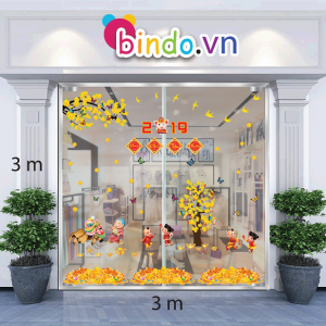 Decal dán tường Trang trí Tết Xuân Combo Số 43