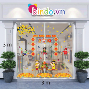Decal dán tường Trang trí Tết Xuân Combo Số 44