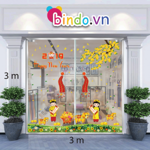 Decal dán tường Trang trí Tết Xuân Combo Số 49