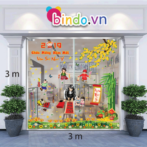 Decal dán tường Trang trí Tết Xuân Combo Số 51