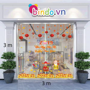Decal dán tường Tết Xuân Combo Số 55