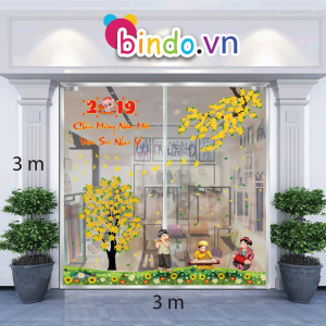 Decal dán tường Trang trí Tết Xuân Combo Số 57