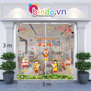 Decal dán tường Trang trí Tết Xuân Combo Số 68