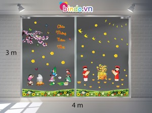 Decal dán tường Trang trí Tết Xuân Combo Số 7 Decal dán tường Trang trí Tết Xuân Combo Số 7