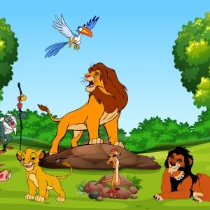 Tranh 3D Vua Sư Tử Và Những Người Bạn (Lion King) Số 1