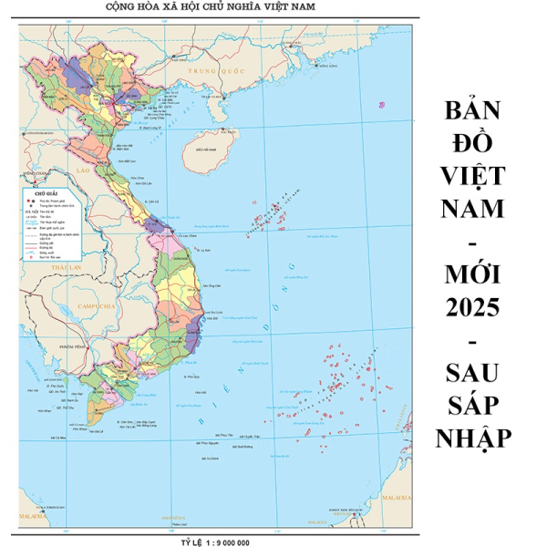 Decal dán tường Tranh bản đồ việt nam mới 2025 sau sáp nhập Decal dán tường Tranh bản đồ việt nam mới 2025 sau sáp nhập