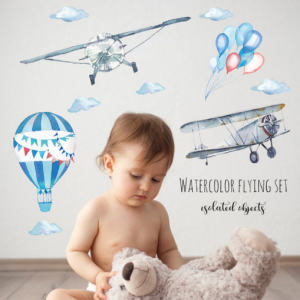 Decal dán tường Decal dán tường bóng bay khinh khí cầu và máy bay, dán theo sở thích, phòng bé, ở TPHCM Decal dán tường Decal dán tường bóng bay khinh khí cầu và máy bay, dán theo sở thích, phòng bé, ở TPHCM