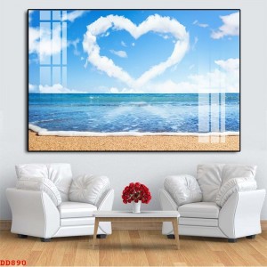 Decal dán tường Tranh cảnh biển mây trái tim Decal dán tường Tranh cảnh biển mây trái tim