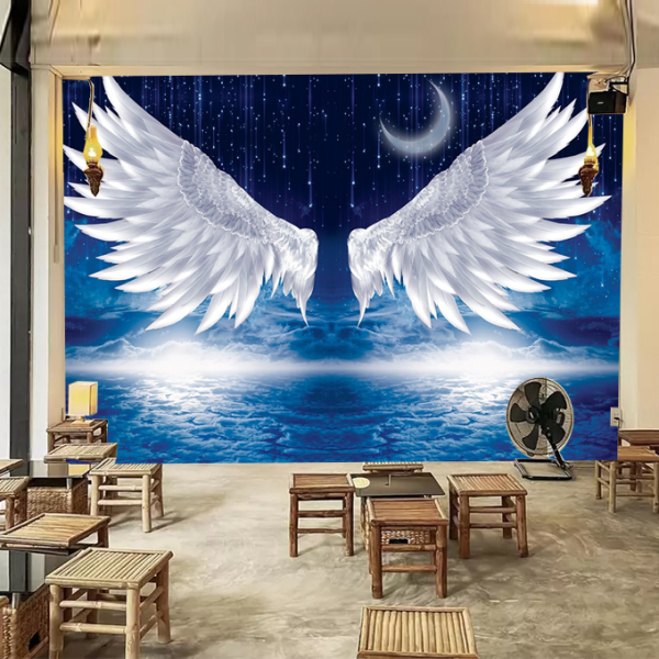 Tranh Cánh thiên thần 3D trắng