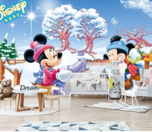 Decal dán tường Tranh cho bé Mickey và mùa đông Decal dán tường Tranh cho bé Mickey và mùa đông