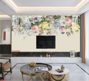 Decal dán tường Tranh đá cẩm thạch hoa hồng phấn Decal dán tường Tranh đá cẩm thạch hoa hồng phấn