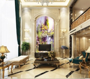 Decal dán tường Tranh phong cảnh châu âu dòng sông màu tím Decal dán tường Tranh phong cảnh châu âu dòng sông màu tím